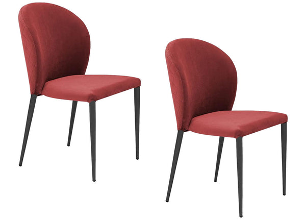 online Set 2 sedie Imbottite 45x58x86,5 cm In Tessuto Tiffany Ghibili Lux Rossa