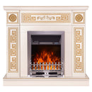 Camino Elettrico da Pavimento 102x110x30 cm Effetto Fiamma 2000W Versailles & Galileo Silver Avorio