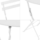Set Tavolino e 2 Sedie Pieghevoli da Giardino in Acciaio Dalia bianco