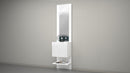 Mobile Ingresso Specchio e Armadietto 45x35x191 cm Kompact Bianco Lucido  