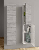 Mobile da Bagno a Colonna 2 Ante in Mdf 35x30x160cm TFT Swing Rovere Grigio