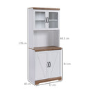 Credenza per Cucina con Armadietto a 2 Ante e Piano di Lavoro 72x40x178 cm in MDF Bianco