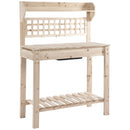 Banco da Lavoro per Giardinaggio 100x45x140 cm in Legno Naturale