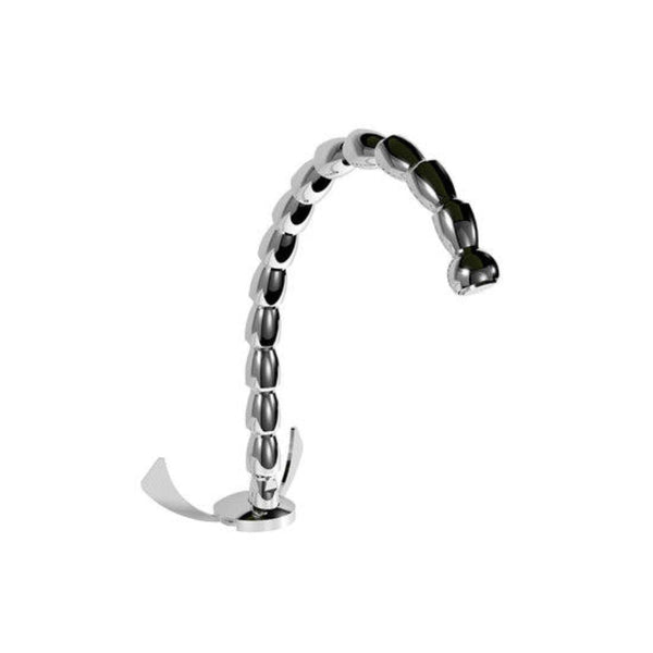 Rubinetto Cucina Miscelatore Doppio Comando Lavello Canna Tonda in Acciaio Dumbo Inox sconto