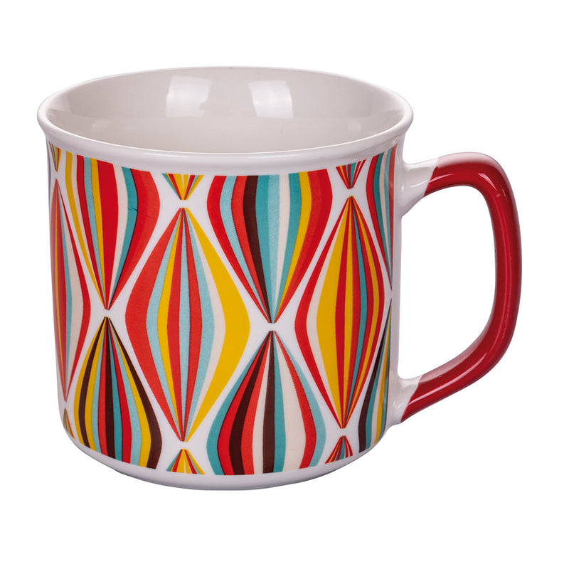 Set 2 Tazze Ø9,2x8,7 cm in Bone China VdE Tivoli 1996 Le cirque red