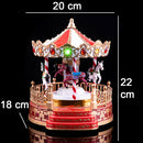 Giostra Giostrina Natalizia con LED Musica Decorazione Addobbo di Natale 20x22 cm