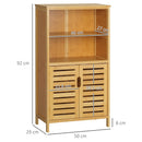 Mobiletto Bagno Salvaspazio 50x29x92 cm Armadietto e 2 Ripiani Aperti in Legno   