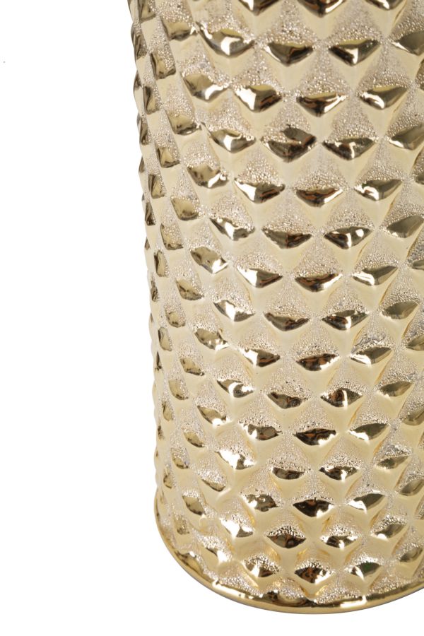 Lampada da Tavolo Glam Gold 30x47,5x30 cm in Ceramica Bianco/Oro