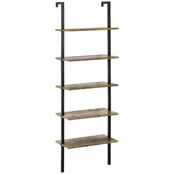 acquista Bücherregal Leiter 60x30x184,5 cm 5 Regale aus Holz und braunem Metall
