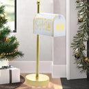 Cassetta Postale Americana Babbo Natale Bianco e Oro Decorazione Natalizia 43 cm