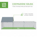 Pollaio Gabbia per Galline da Esterno 600x300x195 cm in Acciaio Zincato Grigio Argento