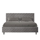 Letto Matrimoniale Giroletto con Alzata Comoda Imbottito in Tessuto Era Adele Blu Varie Misure