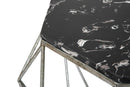 Tavolinetto Diamond Marble Ø68x52 cm in Ferro e Marmo Oro e Nero