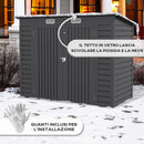 Capanno Porta Attrezzi con Ripiani Regolabili e Chiavistello 249x121x183 cm in Acciaio Zincato Grigio