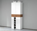 Armadio Scarpiera 4 Ante e 1 Ripiano a Ribalta 76x35x200 cm Savona 4A 1R Bianco Opaco/Rovere Wotan  