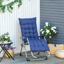 Sedia Sdraio Pieghevole Reclinabile Imbottita 90x65x110 cm in Metallo e Poliestere Blu