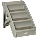 Scaletta per Cani Pieghevole 4 Gradini 67x38x49,5 cm in Plastica Grigio