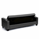 Divano Letto 205x84x89 cmin Similpelle Nero