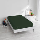 Lenzuolo Sotto con Angoli ed Elastico in Cotone Verde Oliva Varie Misure