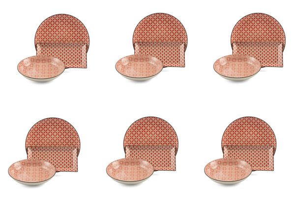 Villa d'Este Red Mood Tafelservice aus Steingut 18-teilig online