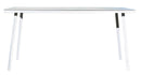 Tavolo da Giardino 150x90x72 cm in Acciaio e Vetro Temperato Bianco