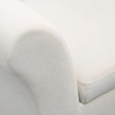 Panca Contenitore con Braccioli 111,5x41x65 cm in Tessuto Effetto Velluto e Legno Bianco Crema   