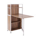 Scrivania da Ufficio Angolare per Computer Estraibile in Legno MDF 