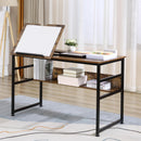 Scrivania da Ufficio 120x60x75 cm con Piano da Disegno Inclinabile Marrone