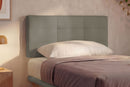 Letto Singolo con Rete Rivestita Similpelle Cappuccino Tessis Testata Square Varie Misure
