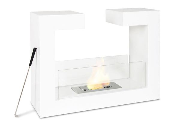 sconto Bioethanol-Bodenkamin 78x25x58 cm Weiß