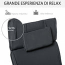 Cuscino per Sdraio Lettino Prendisole da Giardino Grigio 198x53x5 cm 
