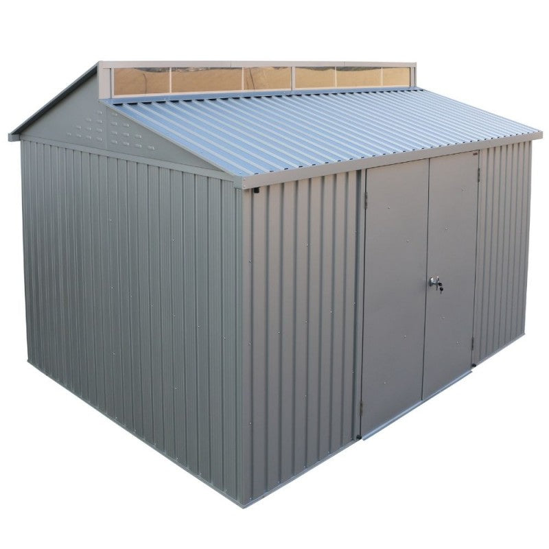 Casetta Box da Giardino 323,3x242,6x235,2 cm in Alluminio Grigio