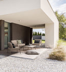 Set 4 Pezzi Salotto da Giardino con Divano 2 Poltrone e Tavolino in Alluminio e Spun Poly Sirius Timber 