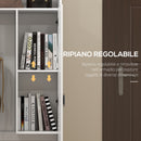 Mobile Multiuso 2 Ante 70x35x188 cm Ripiani Regolabili in Truciolato Bianco