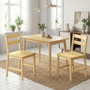 Set di 2 Sedie da Pranzo 42x45x80 cm con Schienale Curvo e Seduta a Doghe in Bambù Colore Naturale      