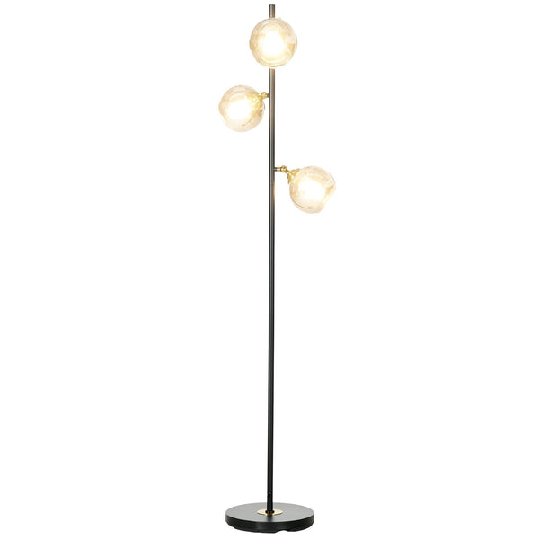 sconto Lampada da Terra con 3 Paralumi Ø36x162 cm in Metallo Nero e Grigio