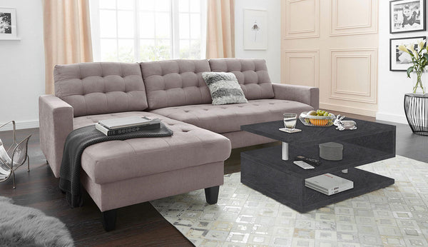 acquista Tavolino a S con Ripiani a Giorno 90x41,5x55 cm Zeta Report Grigio