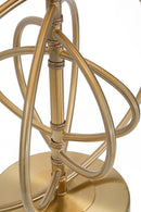 Lampada da Tavolo Glam Fluy Ø40x60,5 cm in Ferro Plastica e Poliestere Nero e Oro