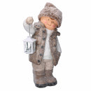 Bambino in Resina con lanterna beige cm 30x21xh51