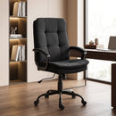 Sedia Ufficio Ergonomica 63x70x102-112 cm in Tessuto Effetto Lino con Altezza Regolabile Funzione Dondolo Capacità 120 kg Nero      