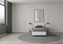 Letto Singolo Ankel Testata Doghe Dritta  Bianco Frassino Varie Misure