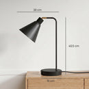 Set di 2 Lampade da Tavolo Moderne 30x15x40,5 cm con Porte USB Attacco E27 in Acciaio Nero      