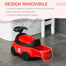 Vasino per Bambini 40x27,5x29,1 cm Macchina con Volante e Vaschetta Rimovibile Rosso