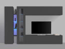 Parete Attrezzata Soggiorno 280x30x180 cm Maruska n°7 Grigio Antracite Opaco 