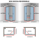 Box Doccia Semicircolare 2 Ante Scorrevoli in Cristallo Trasparente 6mm H185 Fosterberg Dragor Varie Misure