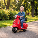 Moto Elettrica per Bambini 1,5-3 Anni Licenza Piaggio Mini Vespa GTS 66,5x38x52 cm 6 V con Batteria al Litio 2,5 km/h Max 25 kg Rossa      
