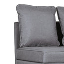 Poltrona Letto Singolo Schienale Reclinabile 98x69x65 cm Tessuto Effetto Lino Grigio Scuro 