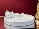 Svuotatasche Magnolia 24x21x6 cm in Resina Bianco      