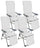 Set mit 4 klappbaren Liegestühlen 59 x 76 x 109 cm mit Fußstütze aus Aluminium und elfenbeinfarbenem Textilene