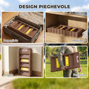 Rampa Pieghevole per Cani per Auto e Letti Alti a 10 Gradini 154x40x7,5 cm con Strisce e Tappetini Antiscivolo in PP e TPR Marrone      